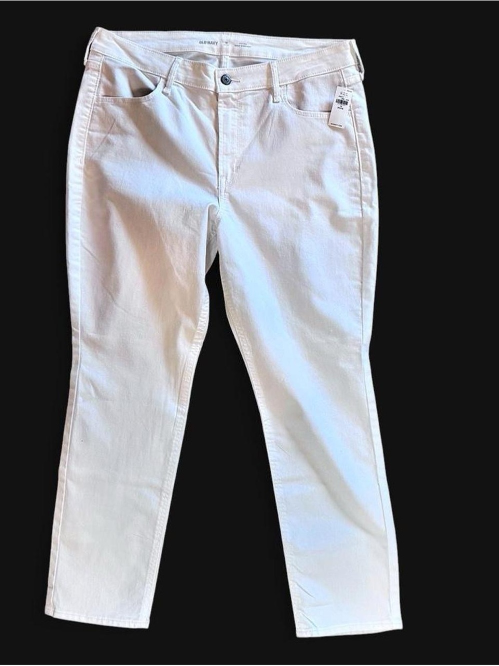 Old Navy High Rise WOW Straight White Jeans Petite 16 NWT